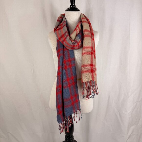 Bujibaja Women's Plaid Wool Wrap/Scarf | OS - Picture 1 of 9